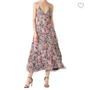 IRO Severn Floral V Neck Midi Dress